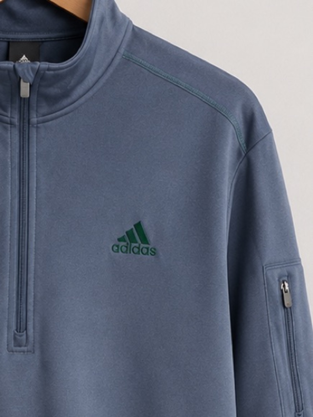 Adidas Men's Dark Gray Quarter-Zip Pullover 2XL - Picture 7 of 7